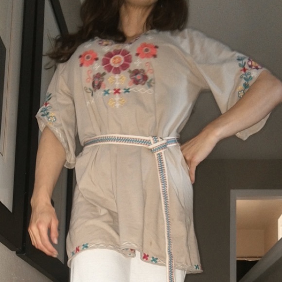 Johnny Was Floral Gypsy JWLA Long Tunic Top Dress - Picture 6 of 8